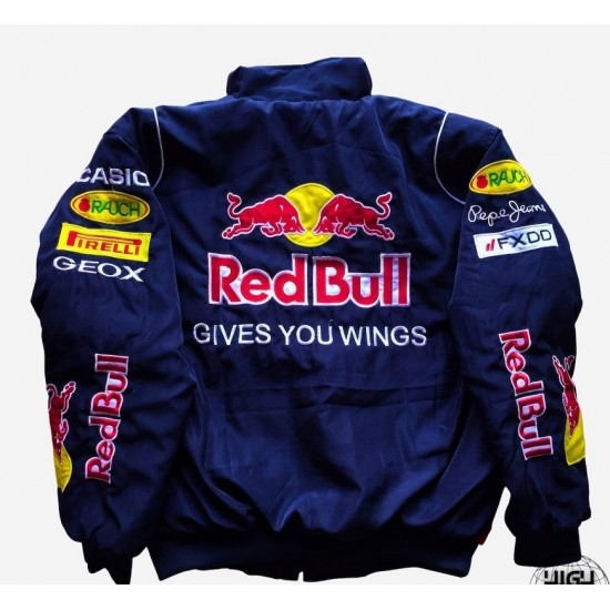 Red Bull Embroidered Blue Nascar Vintage Jacket Red Bull Embroidered Blue Nascar Vintage Jacket