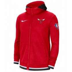 Red Chicago Bulls Full Zip Fleece Hoodie