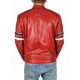 Red Leather Jacket Men's Lambskin Soft Genuine Slim Fit Motorcycle Biker Jacket