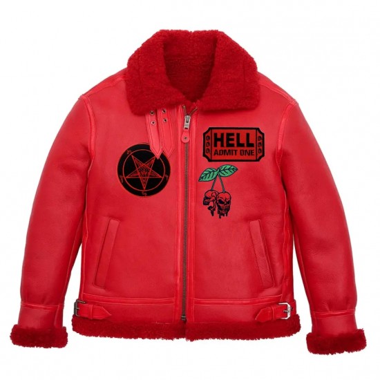 Red Shearling Leather Jacket Red Shearling Leather Jacket