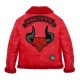 Red Shearling Leather Jacket Red Shearling Leather Jacket