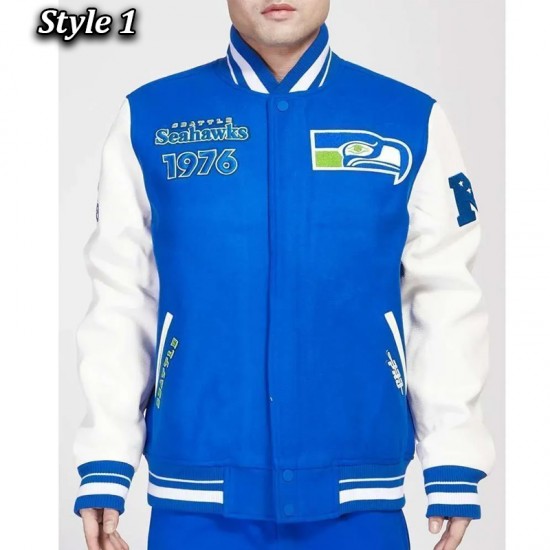Retro Seattle Seahawks Classic Rib Varsity Jacket