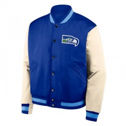 Rewind Legacy Seattle Seahawks Blue and Cream Jacket