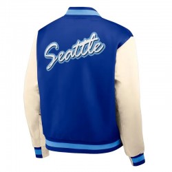 Rewind Legacy Seattle Seahawks Blue and Cream Jacket
