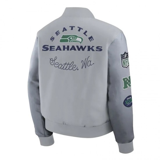 Rivalries Seattle Seahawks Wolf Gray Varsity Jacket