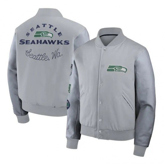 Rivalries Seattle Seahawks Wolf Gray Varsity Jacket