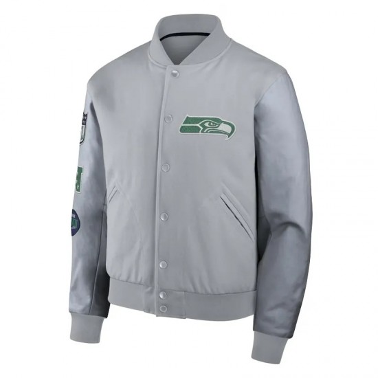 Rivalries Seattle Seahawks Wolf Gray Varsity Jacket