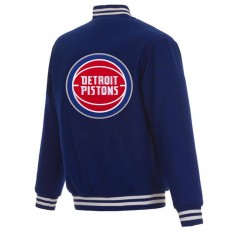 Royal Blue Detroit Pistons Varsity Wool Jacket