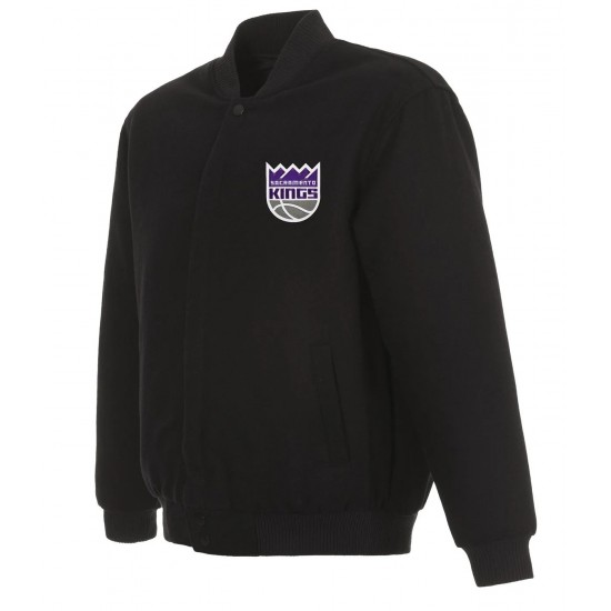 Sacramento Kings Bomber Black Wool Jacket Sacramento Kings Bomber Black Wool Jacket