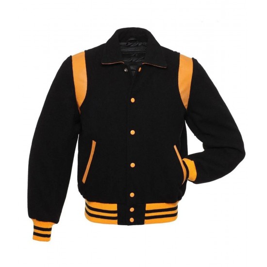 Sailor Collar Black and Orange Wool Jacket Sailor Collar Black and Orange Wool Jacket