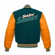 San Jose Sharks Letterman Green and Orange Jacket San Jose Sharks Letterman Green and Orange Jacket