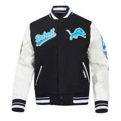 Script Tail Detroit Lions Classic Rib Varsity Jacket