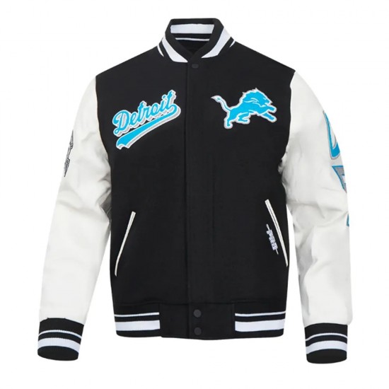 Script Tail Detroit Lions Classic Rib Varsity Jacket
