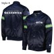 College Seattle Seahawks Prime Time Navy Blue Satin Jacket