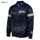College Seattle Seahawks Prime Time Navy Blue Satin Jacket