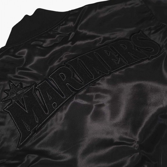 Seattle Mariners Sodo Nights Black Satin Jacket Seattle Mariners Sodo Nights Black Satin Jacket