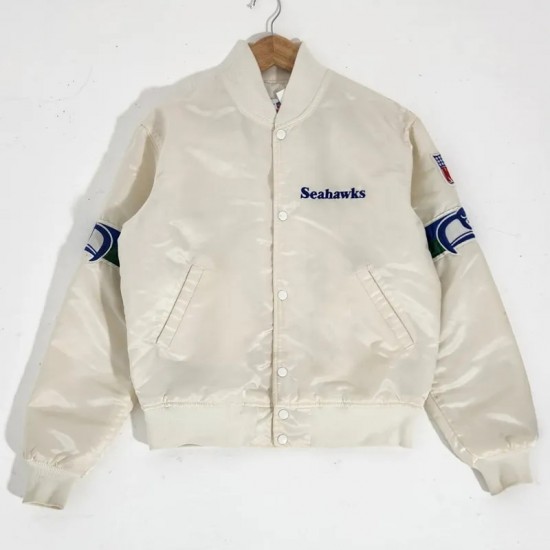 Seattle Seahawks 1990’s White Satin Jacket