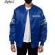 Seattle Seahawks 80s Bomber Blue Satin Jacket