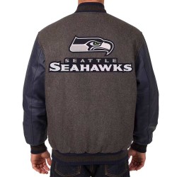 Seattle Seahawks Charcoal Navy Varsity Jacket