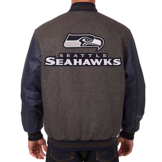 Seattle Seahawks Charcoal Navy Varsity Jacket