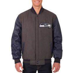 Seattle Seahawks Charcoal Navy Varsity Jacket
