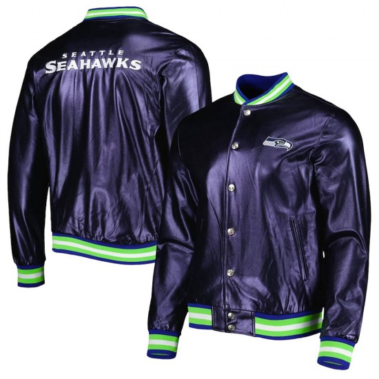 Seattle Seahawks Metallic Navy Jacket