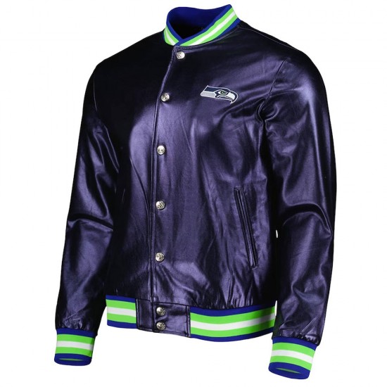 Seattle Seahawks Metallic Navy Jacket