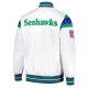 Seattle Seahawks Midweight White Satin Jacket