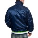 Seattle Seahawks Neon Embroidery Varsity Navy Satin Jacket