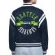 Seattle Seahawks Printed Logo Varsity Satin Jacket