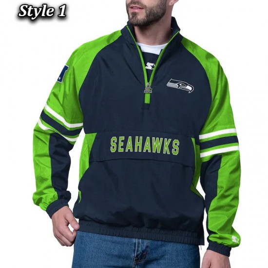 Seattle Seahawks Prospect Half-Zip Pullover Jacket