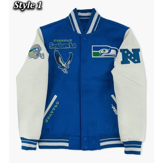 Seattle Seahawks Ultimate Throwback Varsity Jacket Seattle Seahawks Ultimate Throwback Varsity Jacket