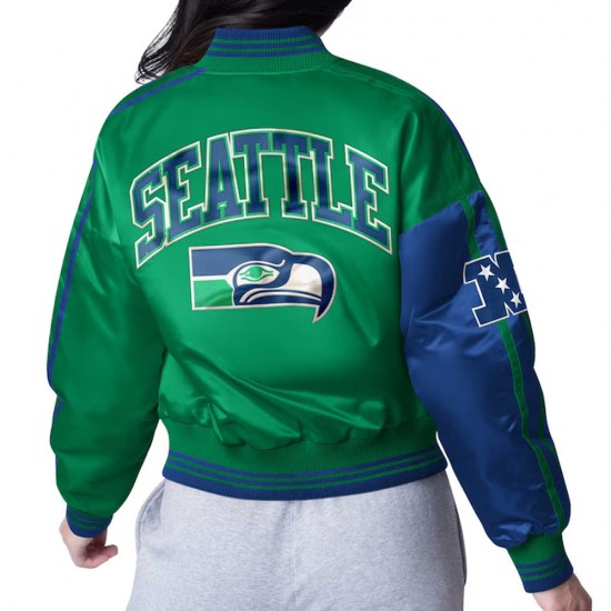 Seattle Seahawks Zone Blitz Blue Neon Green Jacket