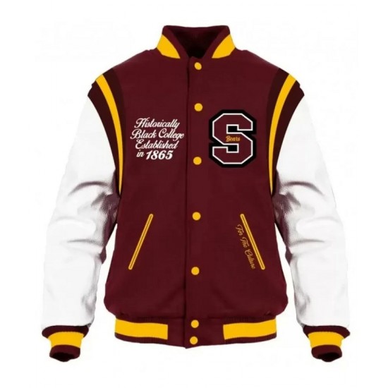 Shaw University Maroon Varsity Jacket Shaw University Maroon Varsity Jacket