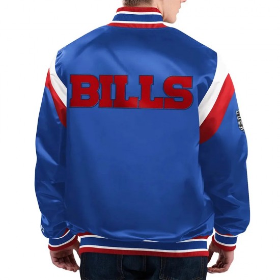 Shutout Throwback Buffalo Bills Blue Satin Jacket