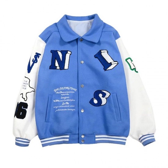 Skeleton Flocking Varsity Jacket Skeleton Flocking Varsity Jacket