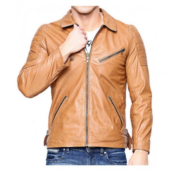 Slim Fit Brown Jacket New Men's Genuine Lambskin Leather Motorcycle Jacket Biker Jacket Slim Fit Brown Jacket New Men's Genuine Lambskin Leather Motorcycle Jacket Biker Jacket