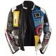 Spike Motorcycle Punk Rock World Studded Retro Multicolor Leather Jacket