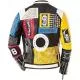 Spike Motorcycle Punk Rock World Studded Retro Multicolor Leather Jacket