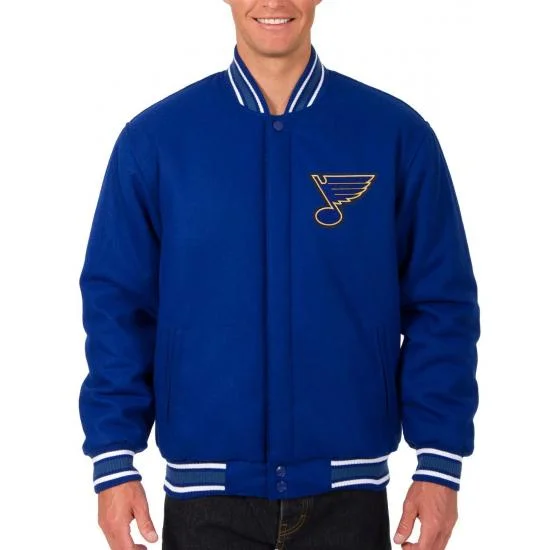 St. Louis Blues Bomber Royal Blue Wool Jacket St. Louis Blues Bomber Royal Blue Wool Jacket