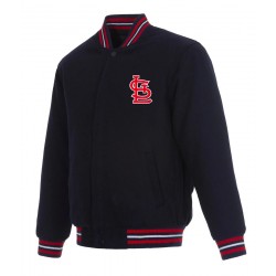 St. Louis Cardinals Bomber Navy Blue Wool Jacket