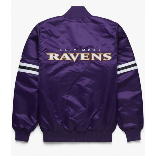Starter Bomber Baltimore Ravens Purple Satin Jacket Starter Bomber Baltimore Ravens Purple Satin Jacket