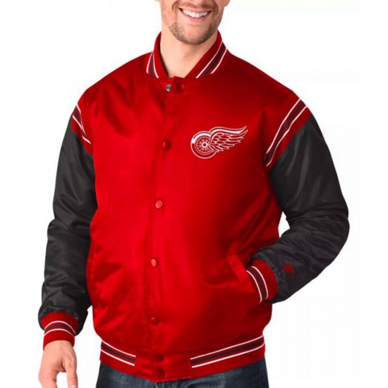 Starter Detroit Red Wings Satin Varsity Jacket Starter Detroit Red Wings Satin Varsity Jacket