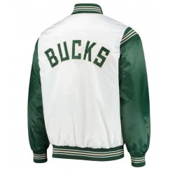 Starter Milwaukee Bucks White and Green Jacket