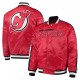 Starter Red New Jersey Devils O-Line Satin Full-Snap Jacket Starter Red New Jersey Devils O-Line Satin Full-Snap Jacket