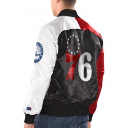 Starter Tricolor Philadelphia 76ers Satin Jacket