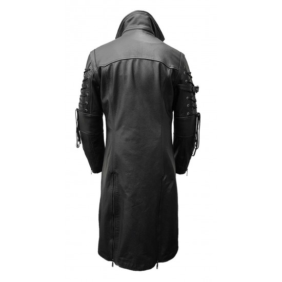 Steampunk Leather Trench Coat for Men Steampunk Leather Trench Coat for Men