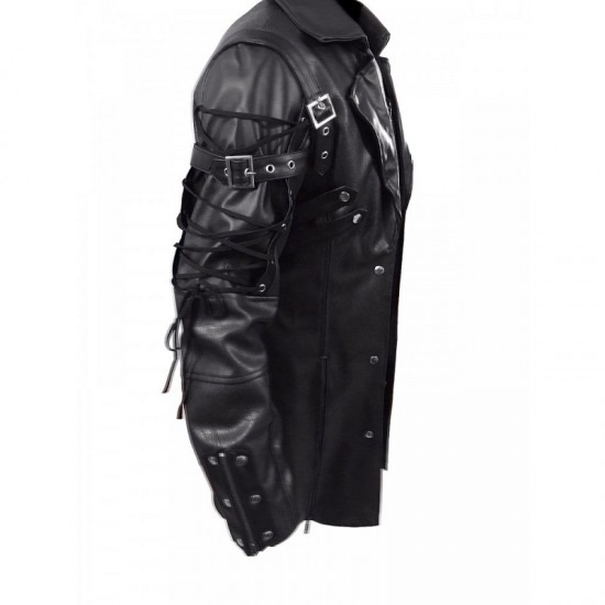 Steampunk Mens Gothic Leather Halloween Trench Coat Steampunk Mens Gothic Leather Halloween Trench Coat