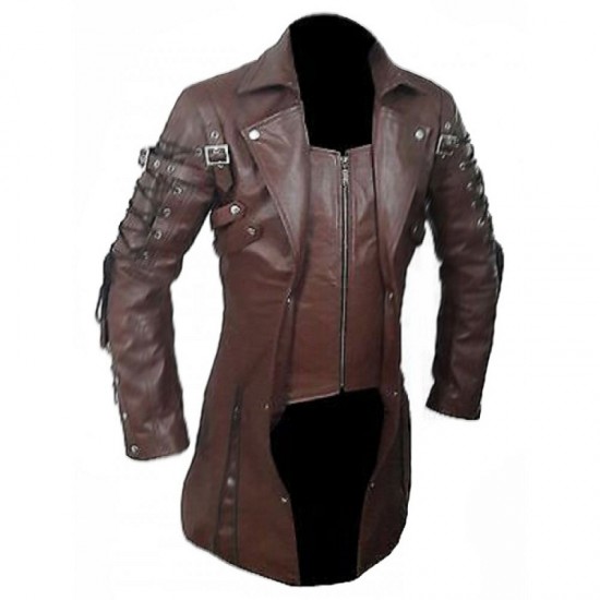 Steampunk Mens Gothic Leather Halloween Trench Coat Steampunk Mens Gothic Leather Halloween Trench Coat