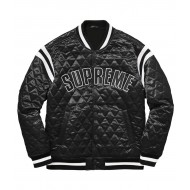 Supreme Diamond Varsity Quilted Satin Jacket